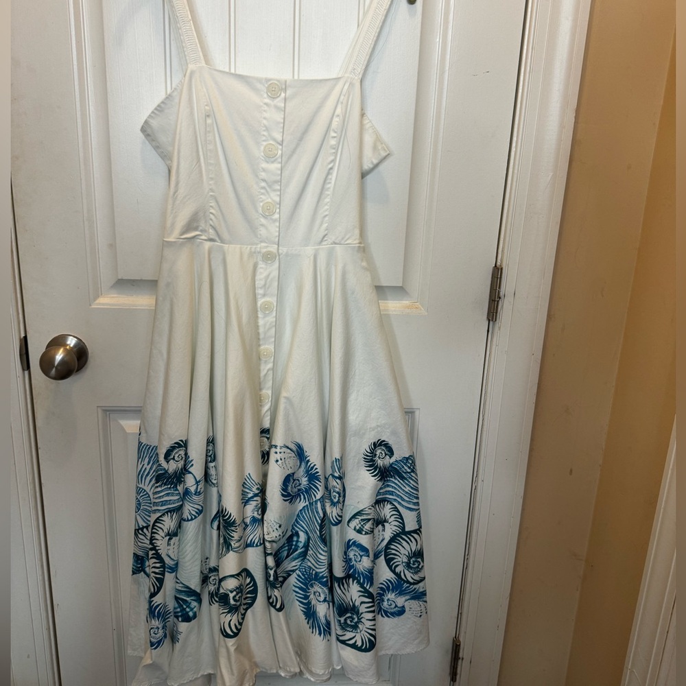 White shell dress, midi